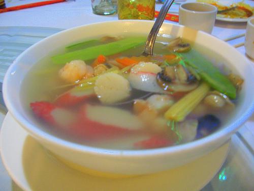 Bailey spunk mouth Asian ginger seafood soup